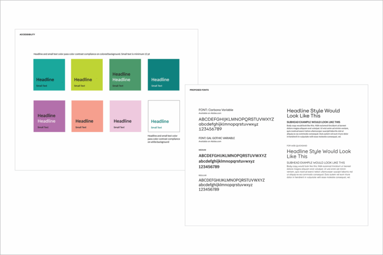 CAESART color palette and font selection