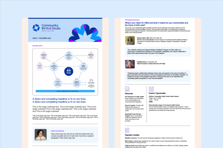 Community Birth and Doula Initiative email template