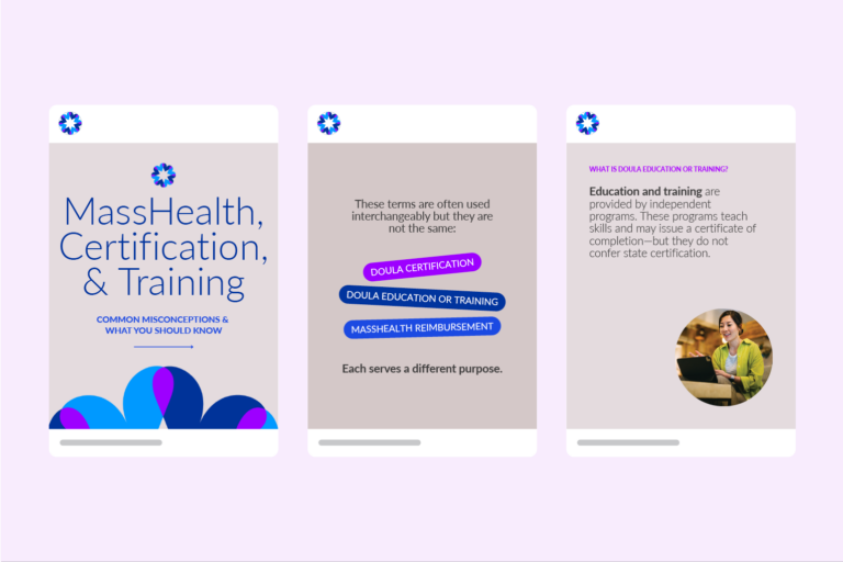 Community Birth and Doula Initiative social media designs